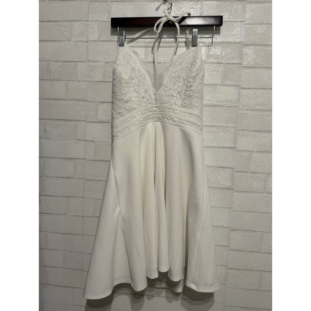 Speechless Women’s Lace Halter Mini Dress Formal Bridal Prom White Size Large - Picture 3 of 5